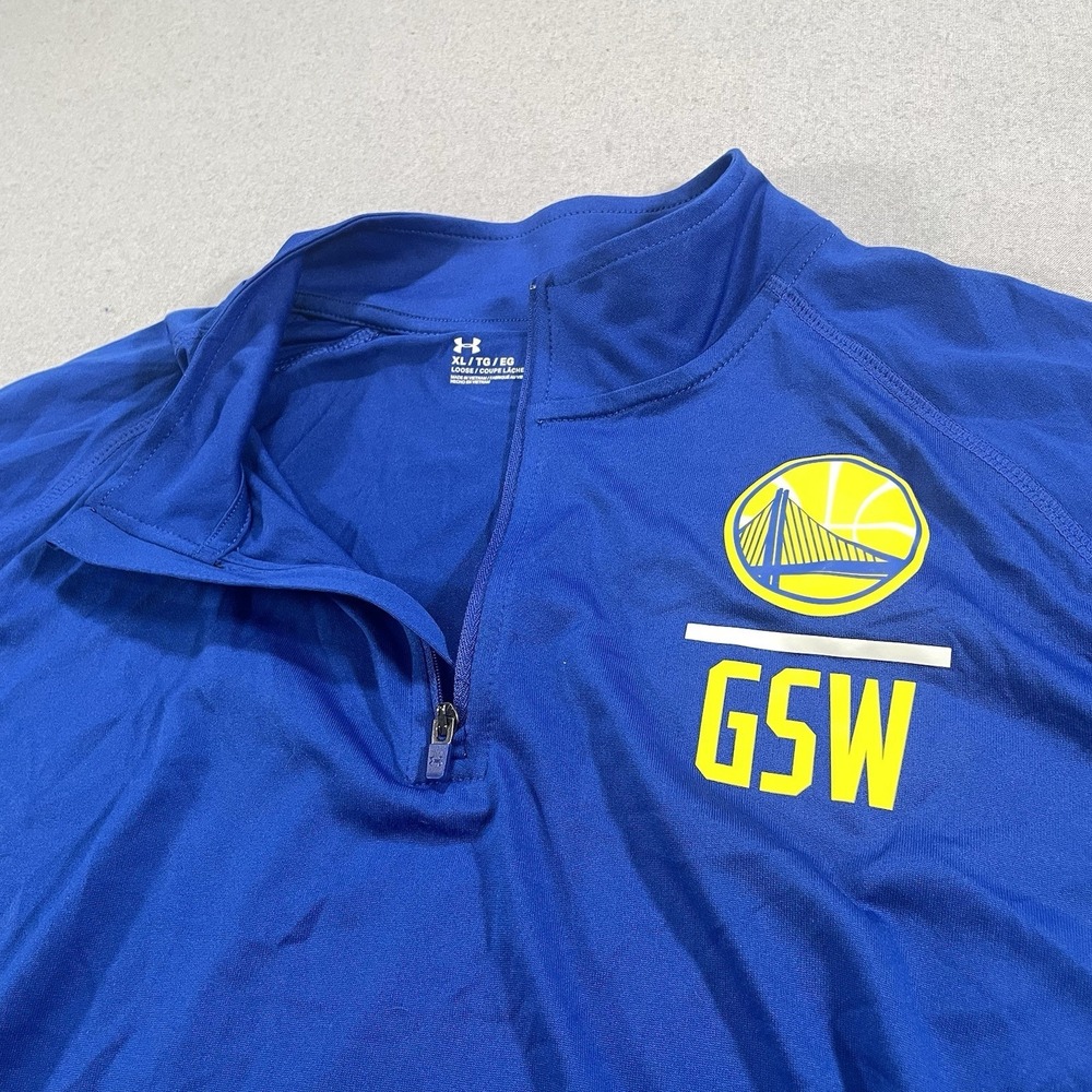 NBA Combine Under Armour Golden State Warriors 1/4 zip L/S Pullover Shirt XL - Picture 3 of 8